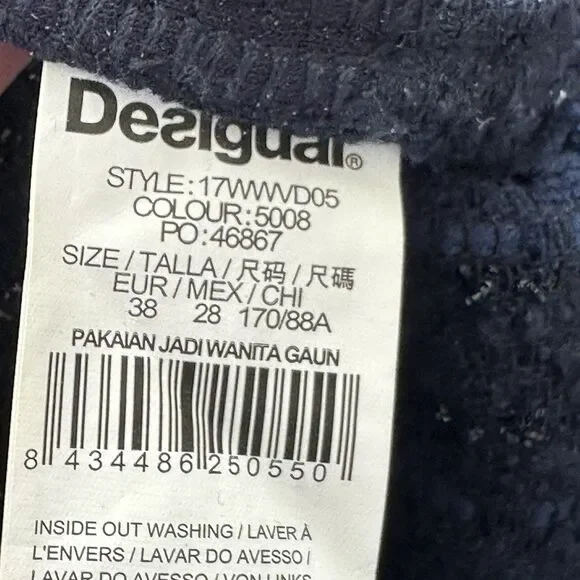 Desigual Achilles Denim and Tweed blue Patchwork Sheath Dress Size 38 - Picture 7 of 12